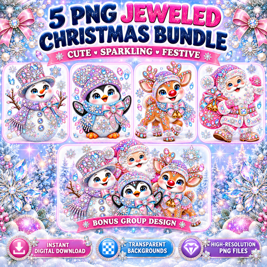 Jeweled Christmas PNG bundle