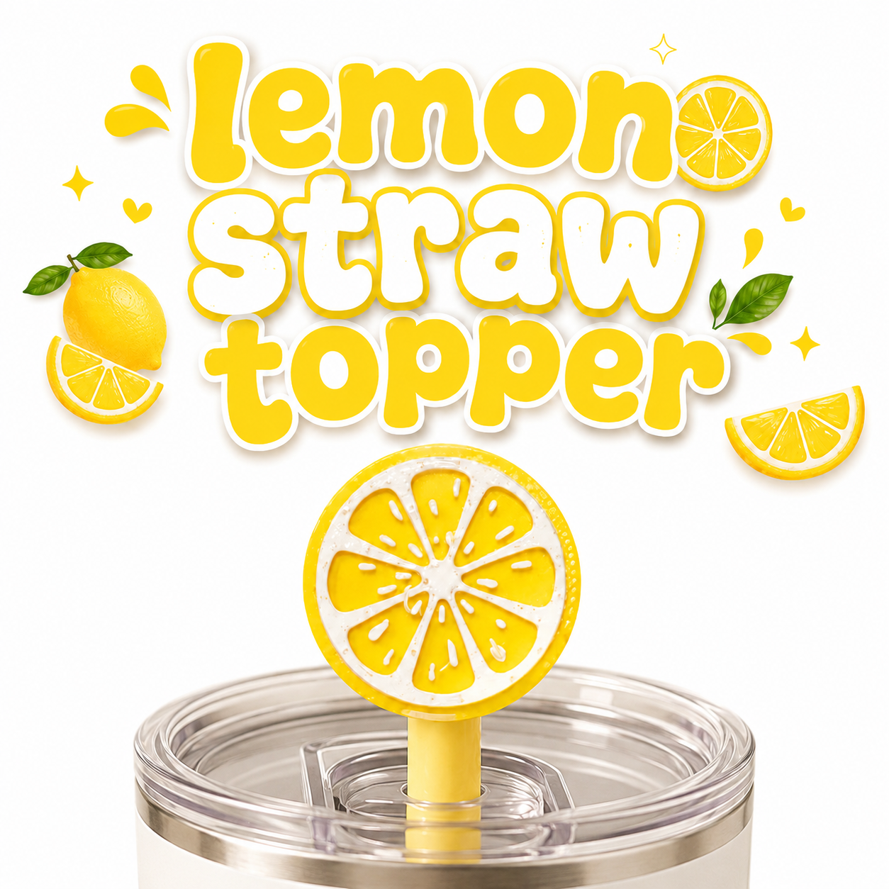 Lemon straw topper 🍋